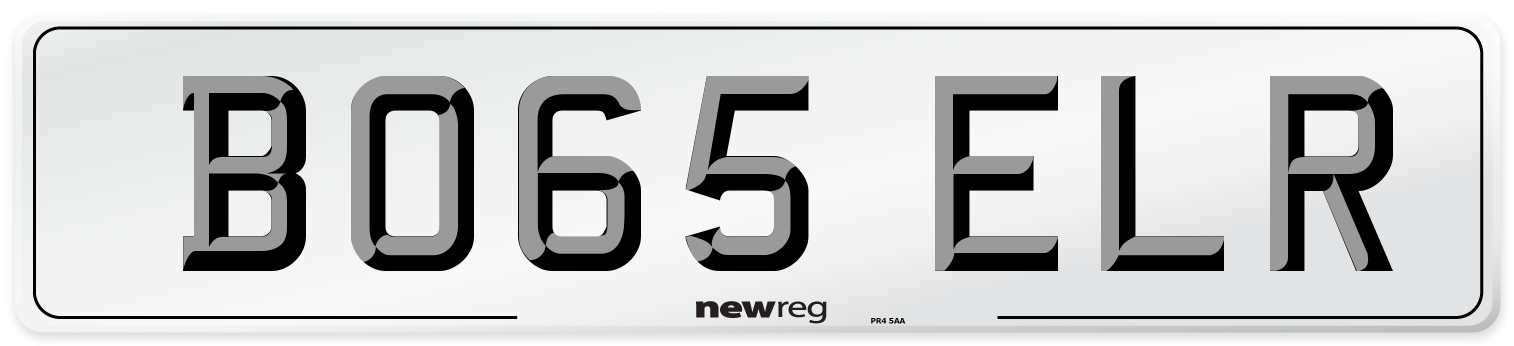 BO65 ELR Number Plate from New Reg